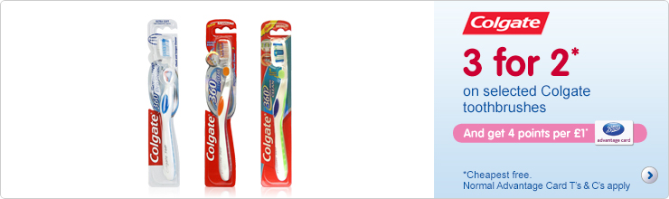 3 for 2 on selected Colgate toothbrushes